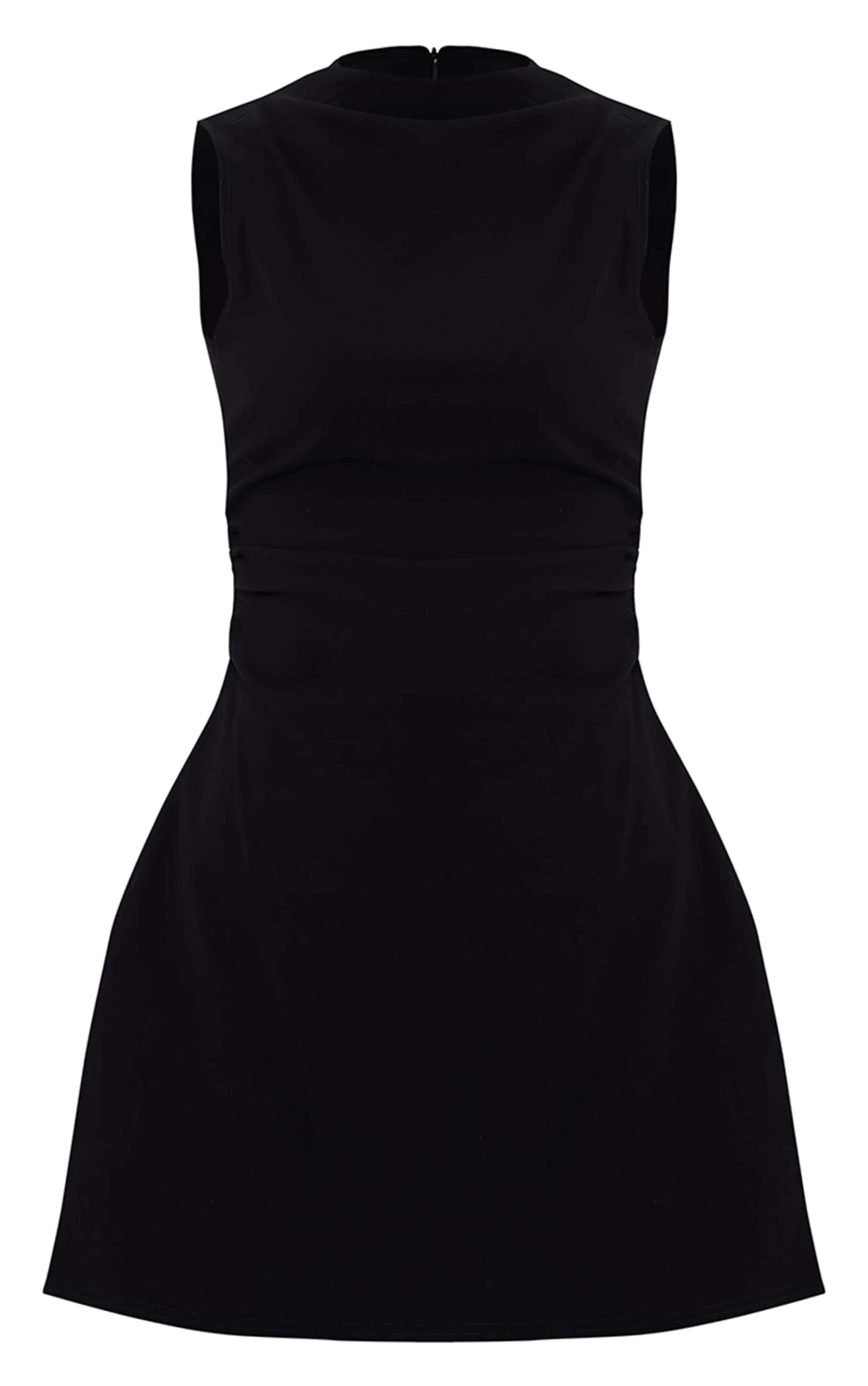 Prettylittlething Black Stretch Woven Ruched Detail Bodycon Dress 5 Prettylittlething Black Stretch Woven Ruched Detail Bodycon Dress - Image 5