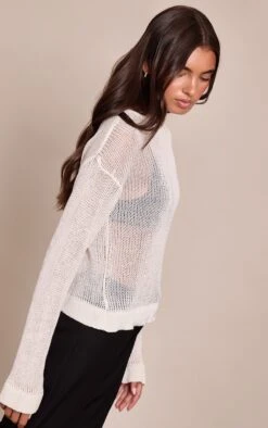 Prettylittlething Cream Filagree Knit Slouchy Sweater 8 Prettylittlething Cream Filagree Knit Slouchy Sweater -Pretty Little Thing Shop 2da6955e8490d22e41107ae7c5ad0e8119e57a13 CNO5082 4 cream filagree knit slouchy jumper