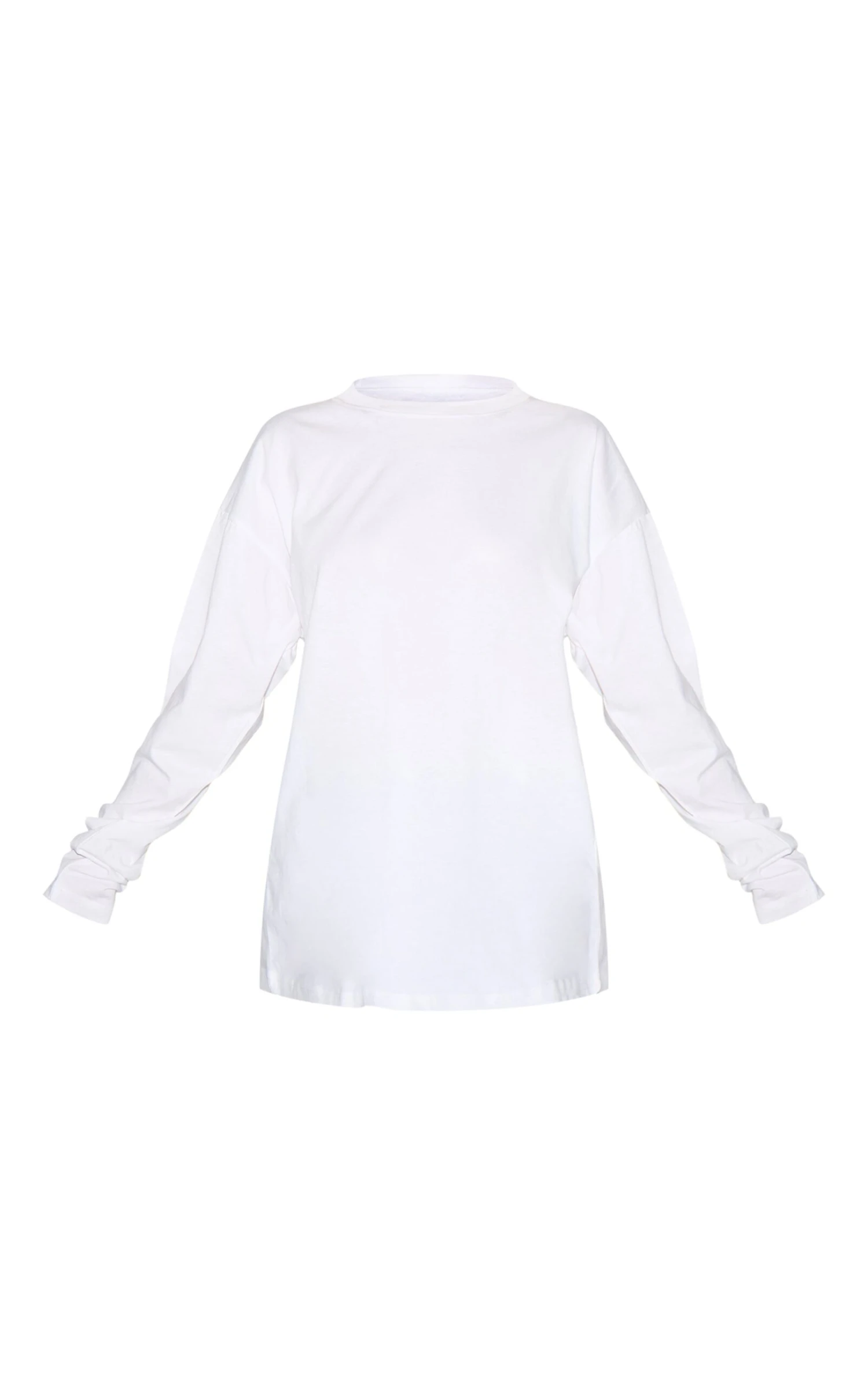 Prettylittlething White Cotton Oversized Long Sleeve T-Shirt - Image 5