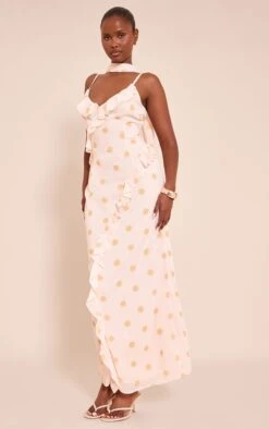 Prettylittlething Lemon Polka Dot Printed Chiffon Frill Details Strappy Maxi Dress -Pretty Little Thing Shop 2e57ce20a9368e59b15972f9636626279e3f0c63 CNN5417 3 lemon polka dot printed chiffon frill details strappy maxi dress