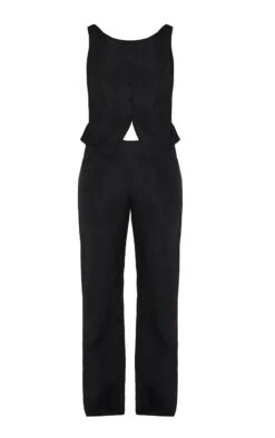 Prettylittlething Black Linen Blend Vest Detail Straight Leg Jumpsuit -Pretty Little Thing Shop 2ea9623996bdfb1bdc7b1551a889e84ee81aa84c CNM3525 5 black linen blend waistcoat detail straight leg jumpsuit