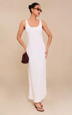 Prettylittlething White Textured Scoop Neck Maxi Dress -Pretty Little Thing Shop 2ed4347ef04db501b938f7ef2422da0c72fd1977 CNN0063 3 white textured scoop neck maxi dress
