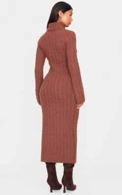 Prettylittlething Cappuccino Chunky Cable Knit Roll Neck Maxi Sweater Dress -Pretty Little Thing Shop 2f359e3c98ae7a5a94733bc629d772532da707fd cnk3904 2