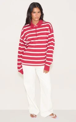Prettylittlething Red Loopback Sweat Stripe Quarter Zip Sweatshirt -Pretty Little Thing Shop 2f862d38e43c2c906ab521a70278f586a701c1eb CNM8125 3 red loopback sweat stripe quarter zip sweatshirt