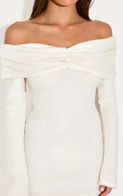 Prettylittlething Cream Brushed Rib Bardot Long Sleeve Bodycon Dress -Pretty Little Thing Shop 2f9144ff61b614067a8d131dfca40393483dcb9c CNM0600 4 cream brushed rib bardot long sleeve bodycon dress