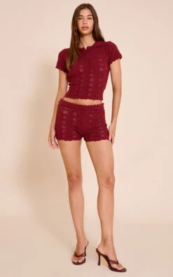 Prettylittlething Burgundy Crochet Polo Neck Top -Pretty Little Thing Shop 313fe5b8fca4a80e5cd39a0c585233837c951ba7 CNN6395 3 plum crochet polo neck top