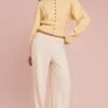 Prettylittlething Cream Slouchy Thick Brushed Rib Pants