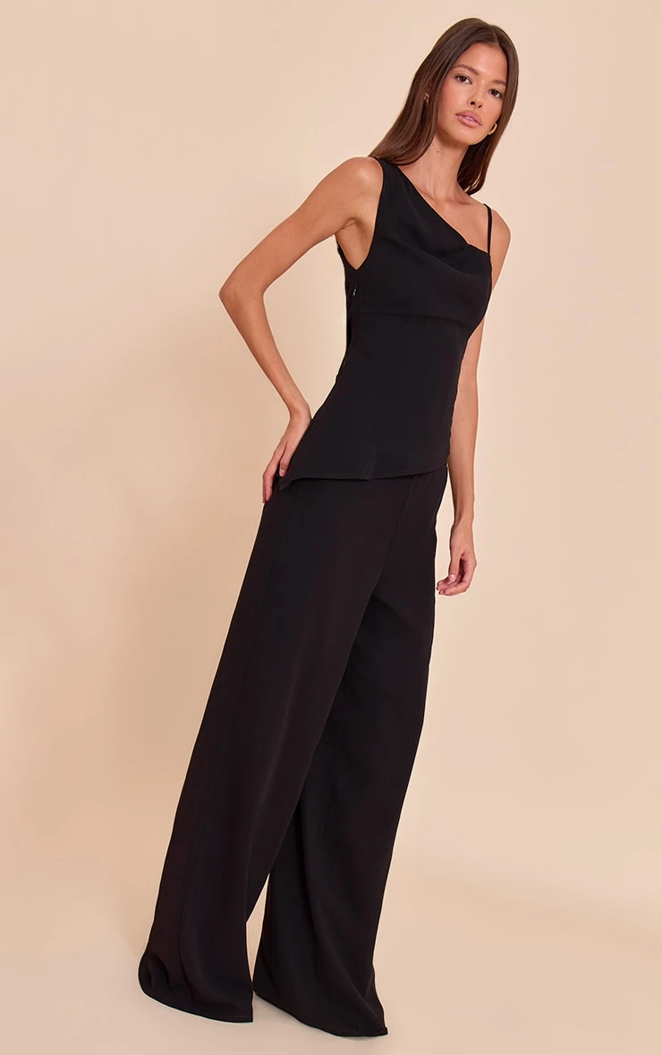 Prettylittlething Black Chiffon Asymmetric Cami Top 3 Prettylittlething Black Chiffon Asymmetric Cami Top - Image 3