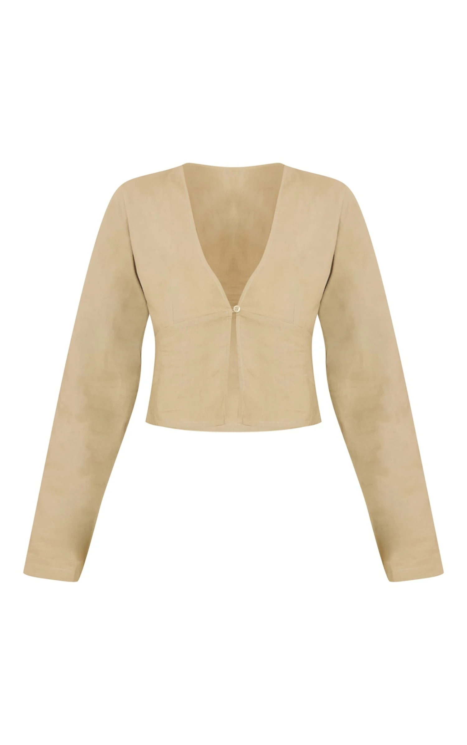 Prettylittlething Khaki Long Sleeve Top 5 Prettylittlething Khaki Long Sleeve Top - Image 5