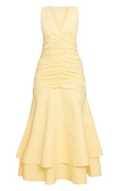 Prettylittlething Lemon Woven Ruched Dropped Waist Midaxi Dress -Pretty Little Thing Shop 3375a9730ba3880050fa54367653027b4199aecd CNN3805 5 lemon woven ruched dropped waist midaxi dress