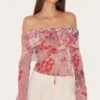 Prettylittlething Dusty Pink Printed Bardot Chiffon Blouse -Pretty Little Thing Shop 33b298143eca2e3ba7100afc0ee750758279853f CNM1680 1 dusty pink printed bardot chiffon blouse
