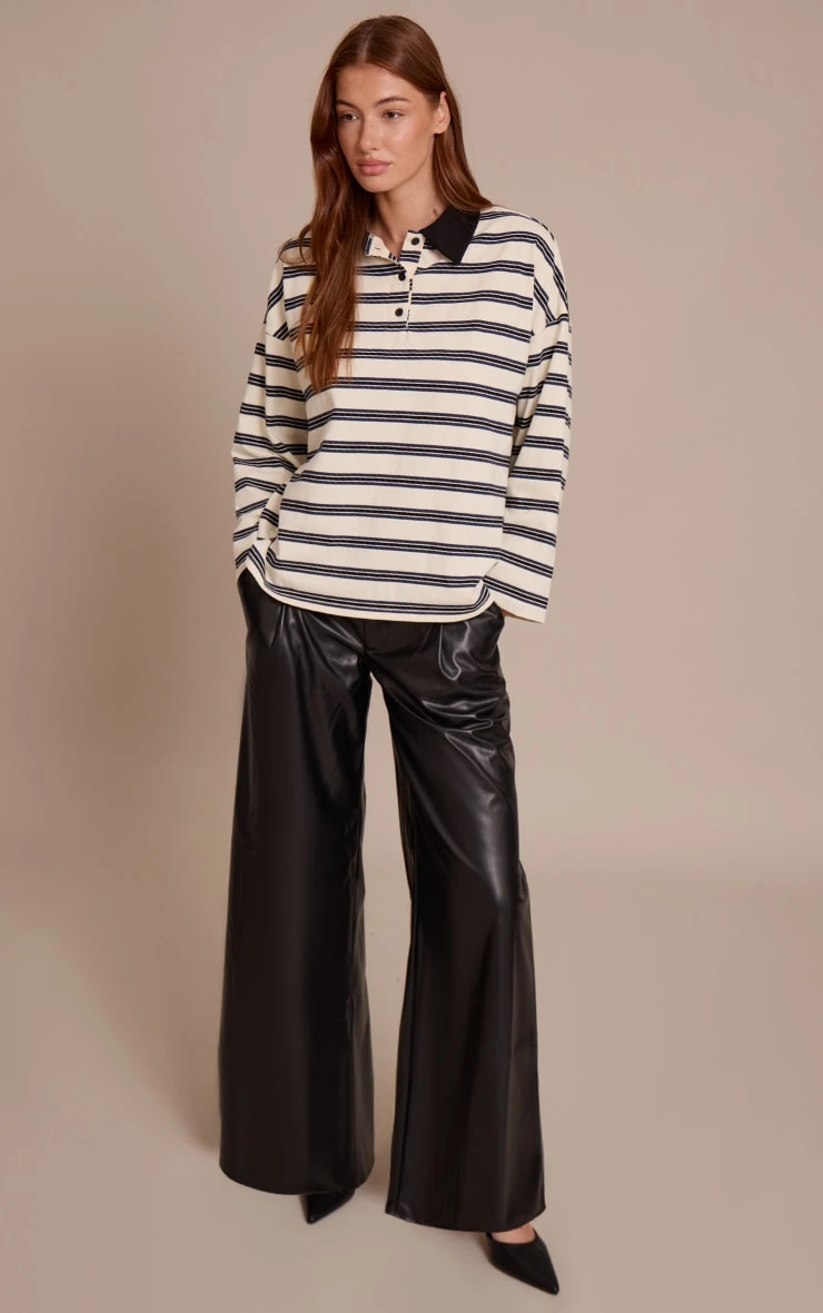 Prettylittlething Black Pleated Faux Leather Pants 1 Prettylittlething Black Pleated Faux Leather Pants