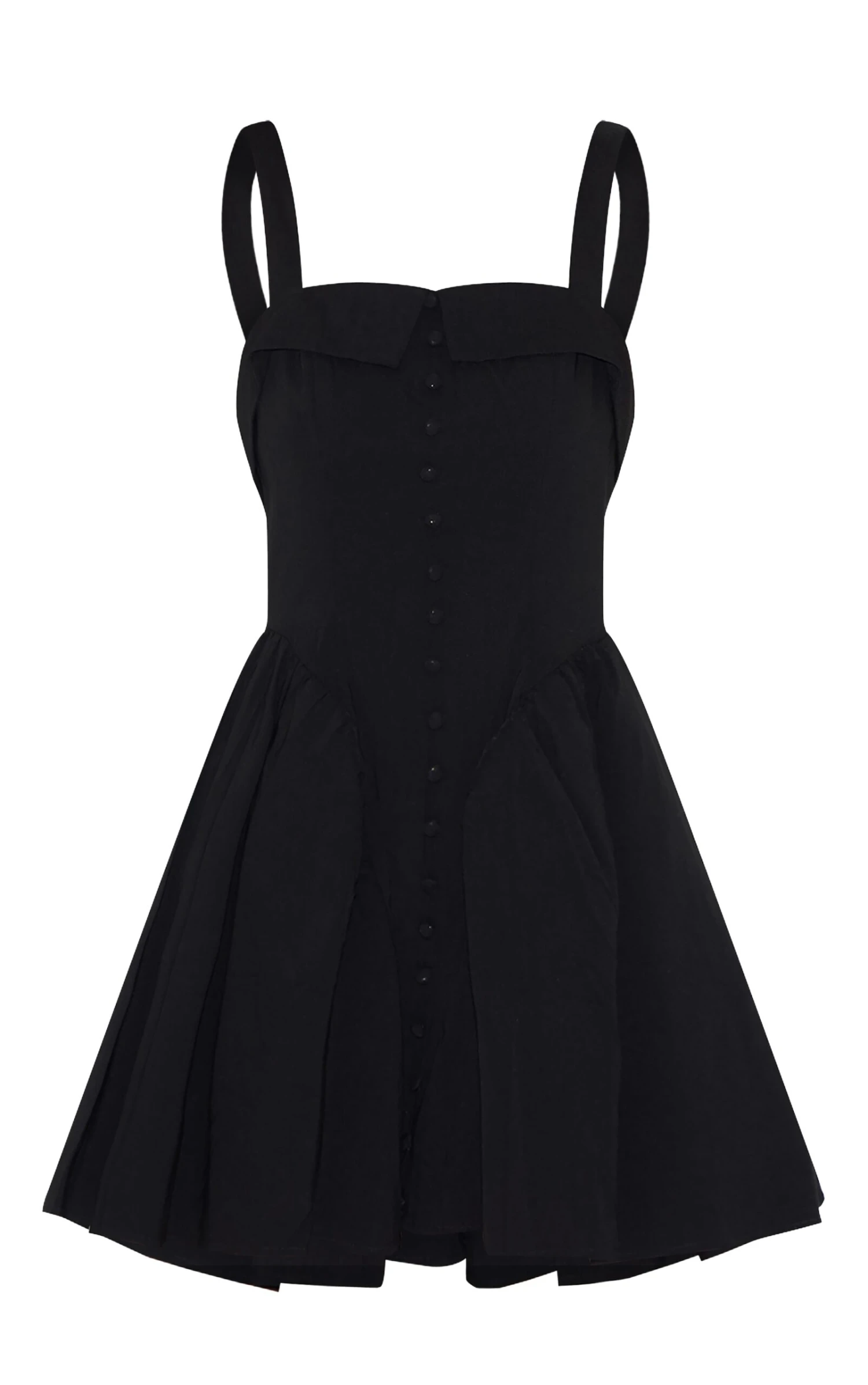 Prettylittlething Black V Waist Button Down Shift Dress 5 Prettylittlething Black V Waist Button Down Shift Dress - Image 5