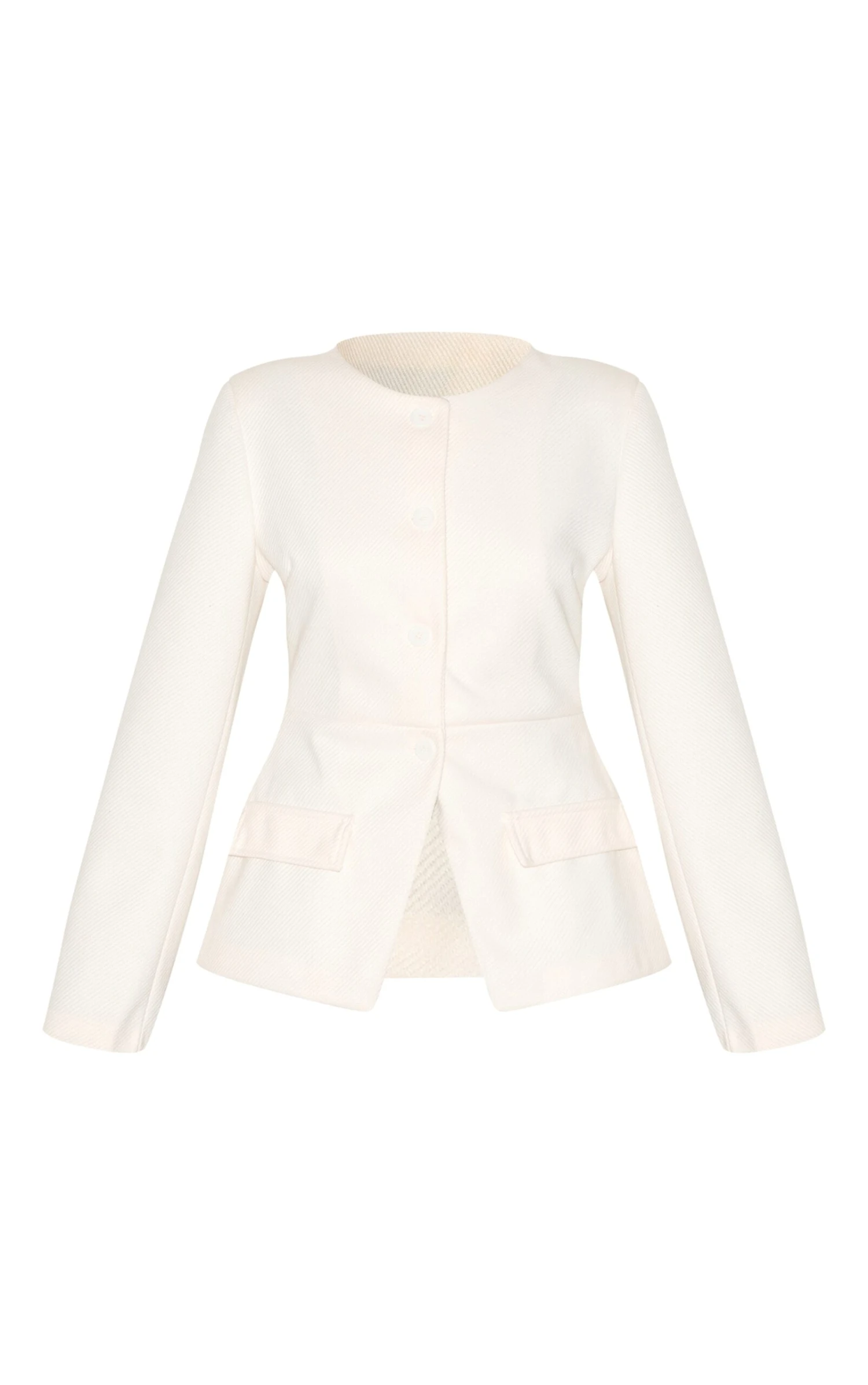 Prettylittlething Cream Button Up Longline Collarless Blazer 5 Prettylittlething Cream Button Up Longline Collarless Blazer - Image 5