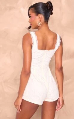 Prettylittlething Cream Lace Boning Detail Strappy Romper -Pretty Little Thing Shop 353ded858caff63bf726a8f00b73694b79a2a015 cni9359 2