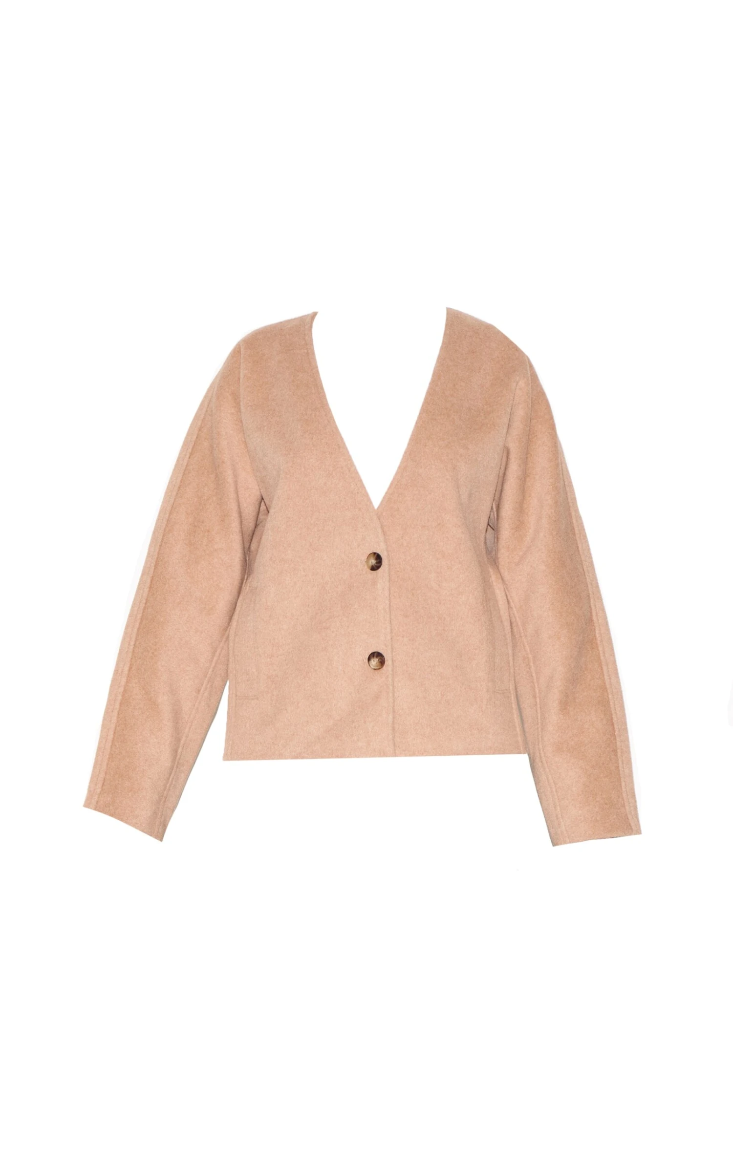 Prettylittlething Mocha Wool Look Button Up V Neck Jacket 5 Prettylittlething Mocha Wool Look Button Up V Neck Jacket - Image 5