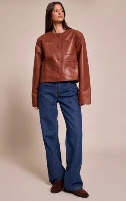 Prettylittlething Tan Pocket Detail Faux Leather Jacket -Pretty Little Thing Shop 3627536f47e2a53b6c2d5e6df8105e7d707fc507 CNN8330 3 tan pocket detail faux leather jacket