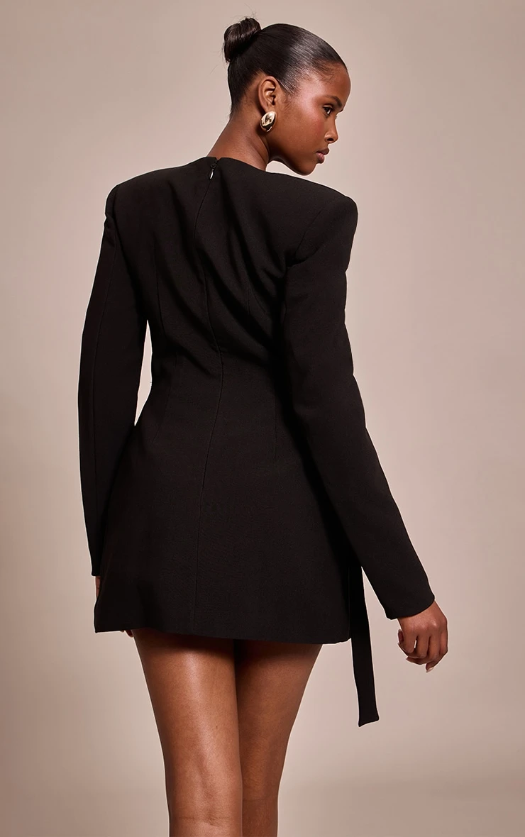 Prettylittlething PLT Label Black Tailored Asymmetrical Cut Out Blazer Dress 2 Prettylittlething PLT Label Black Tailored Asymmetrical Cut Out Blazer Dress - Image 2
