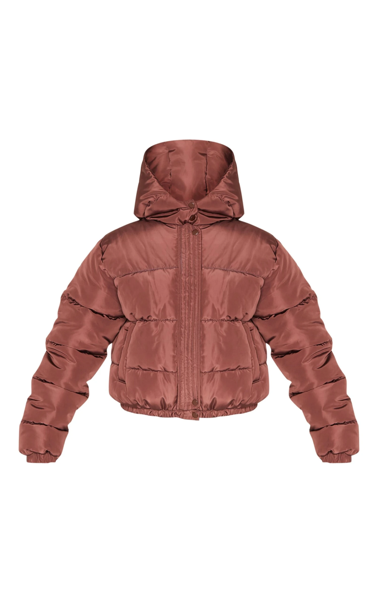 Prettylittlething Chocolate Hooded Padded Jacket 5 Prettylittlething Chocolate Hooded Padded Jacket - Image 5