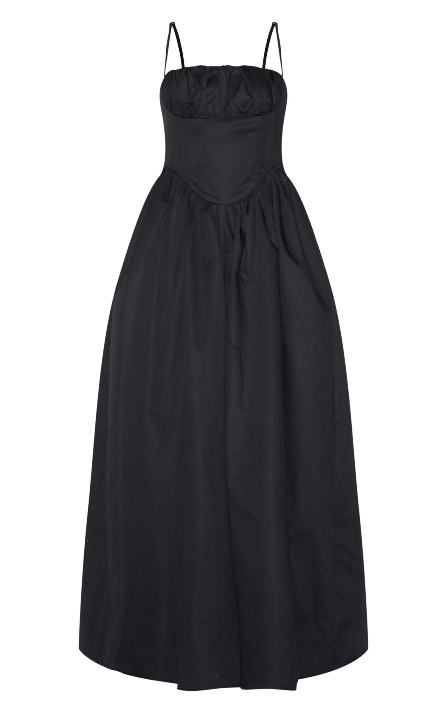 Prettylittlething Black Premium Ruched Corset Detail Wide Leg Jumpsuit 5 Prettylittlething Black Premium Ruched Corset Detail Wide Leg Jumpsuit - Image 5