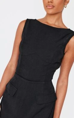 Prettylittlething Black Woven Pocket Detail Sleeveless Skort Romper -Pretty Little Thing Shop 37e2dbe4897084fee7d97cc6a5c71ec46bcaba8c cnl0496 4