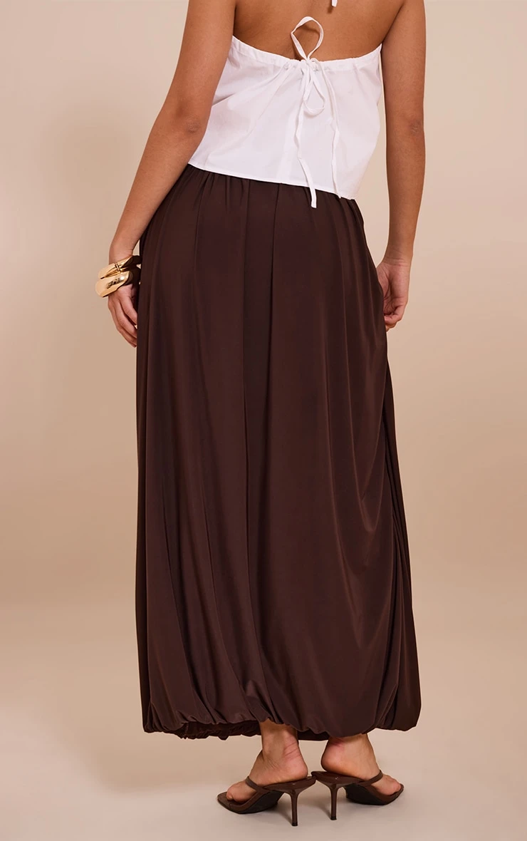 Prettylittlething Chocolate Double Slinky Bubble Hem Midaxi Skirt 3 Prettylittlething Chocolate Double Slinky Bubble Hem Midaxi Skirt - Image 3