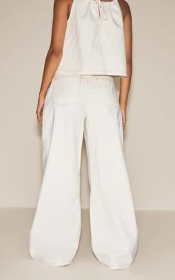 Prettylittlething Ecru Pleated Wide Leg Jeans 7 Prettylittlething Ecru Pleated Wide Leg Jeans -Pretty Little Thing Shop 38bb8d97f4c1c439b451066ae6f4e62b8512b54f CNM9245 3 ecru pleated wide leg jeans