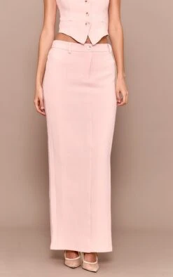 Prettylittlething Pale Rose Tailored Woven Maxi Skirt -Pretty Little Thing Shop 396d41cc9bf8f79a02af1c81f22ff3173b06ce14 CNM1807 2 pale rose tailored woven maxi skirt