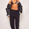 Prettylittlething Black Sweat Cuffed High Waist Sweatpants