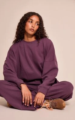 Prettylittlething Plum 350 GSM Interlock Wide Leg Sweatpants -Pretty Little Thing Shop 3a5759cdd662f56dc72ee68f04907f1415efbfb5 CNO9288 4 plum 350 gsm interlock wide leg joggers