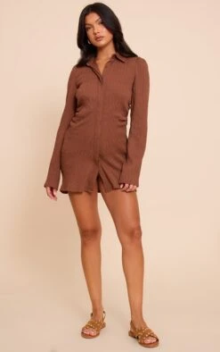 Prettylittlething Chocolate Textured Flared Sleeve Shirt Dress -Pretty Little Thing Shop 3af8aabe0ca22db6bc4c794d46513beeaca06122 CNN3833 3 chocolate textured flared sleeve shirt dress
