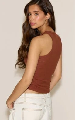 Prettylittlething Chestnut Soft Rib Racer Neck Vest Top -Pretty Little Thing Shop 3afb40a55131965e0272e00a4ef226f8b3ab332b CNN0295 2 chestnut soft rib racer neck vest top