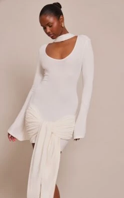 Prettylittlething White Jersey Wrap Scarf Detail Mini Dress -Pretty Little Thing Shop 3b007f7cdcc2146f7d6a55ff40c4924455eb684b CNO3321 4 white jersey wrap scarf detail mini dress