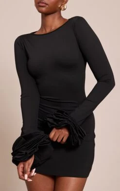 Prettylittlething Black Boat Neck Puff Sleeve Bodycon Dress -Pretty Little Thing Shop 3b9356f49da02ebdbf3c352c684ede2f6a07edcd CNO4274 4 black boat neck puff sleeve bodycon dress