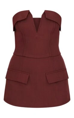 Prettylittlething Dark Wine Structured Woven Corset Detail Bandeau Romper -Pretty Little Thing Shop 3b949da7c1239a2aaded0184dd8602fac5161c79 cnl3768 5