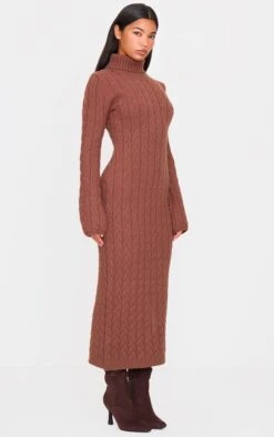 Prettylittlething Cappuccino Chunky Cable Knit Roll Neck Maxi Sweater Dress -Pretty Little Thing Shop 3bdc16a29cf0d070784d23cccba360c5ed1ac0fe cnk3904 3