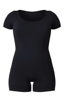 Black Structured Snatched Rib Scoop Neck Short Sleeve Unitard -Pretty Little Thing Shop 3c3246b2c22cb691d32b6e28d0fc3184e7cfa257 cnd6007 5