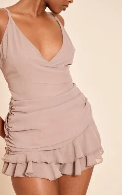 Taupe V Neck Frill Romper 8 Taupe V Neck Frill Romper -Pretty Little Thing Shop 3cd9c86302f9d7371f9793e8b983401475d3a906 CNO0441 4 taupe v neck frill playsuit