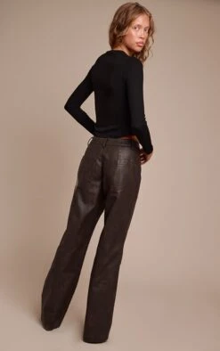 Prettylittlething Dark Chocolate Faux Leather Seam Detail Pants -Pretty Little Thing Shop 3d3de22a59f1dbd218862e1f6f66372c2bd0706b CNO4335 3 dark chocolate faux leather seam detail trousers