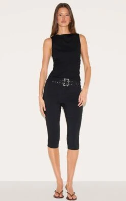 Prettylittlething Black Fine Knit High Neck Sleeveless Top -Pretty Little Thing Shop 3d74e41ac850fce826e9210c6214192e854e3c0d CNL7686 3 black fine knit high neck sleeveless top