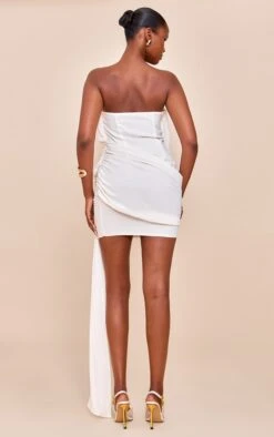 Prettylittlething Cream Wired Bandeau Drape Bodycon Dress -Pretty Little Thing Shop 3de2a4342372bbd1b581326c3e35d967b894d0a8 CNN4493 2 cream wired bandeau drape bodycon dress
