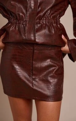 Brown Croc Faux Leather Mini Skirt 7 Brown Croc Faux Leather Mini Skirt -Pretty Little Thing Shop 3e08495f8588ffad185b02c8ca2cc294d18db195 CNO0694 2 brown croc faux leather mini skirt