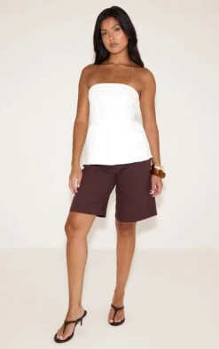 Prettylittlething White Raw Hem Peplum Bandeau Denim Top 7 Prettylittlething White Raw Hem Peplum Bandeau Denim Top -Pretty Little Thing Shop 3e554b780c342d5900e047e96fd320da3c2aba44 CNM8096 3 white raw hem peplum bandeau denim top