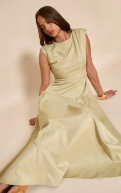 Prettylittlething Sage Woven Boat Neck Dropped Waist Maxi Dress -Pretty Little Thing Shop 3e5fd5d73025d33aa38fb957527ed1c9c62b1c0d CNN7406 3 sage woven boat neck dropped waist maxi dress