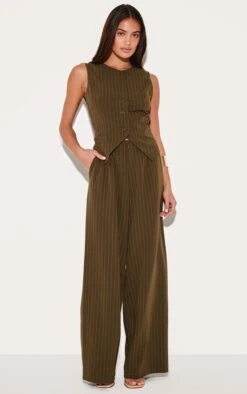 Prettylittlething Khaki Tailored Woven Pinstripe Cinched Vest -Pretty Little Thing Shop 3eded859dbfa5df0be2ae39fdc395f371c876336 CNL7210 3 khaki tailored woven pinstripe cinched waistcoat