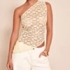 Lemon Textured Lace Asymmetric Sleeveless Top -Pretty Little Thing Shop 3f244136b6e4c423ebb3d7eef3e9cd3599703f9e CNO1022 1 lemon textured lace asymmetric sleeveless top