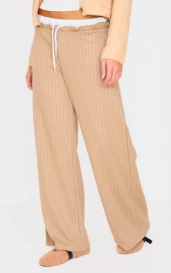Prettylittlething Beige Pinstripe Contrast Waistband Wide Leg Pants -Pretty Little Thing Shop 3febfc0cba8ed4c1963b16340220d5f44c730d25 cnk4517 2