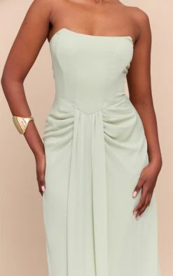Prettylittlething Sage Green Bandeau Corset Drape Detail Maxi Dress -Pretty Little Thing Shop 402ef7e17ac5085f97129257ce485b503458a938 CNM5831 4 sage green bandeau corset drape detail maxi dress