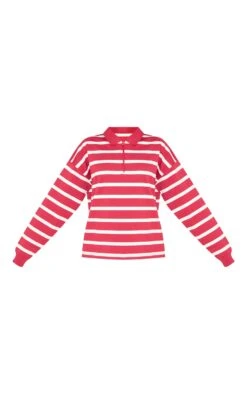 Prettylittlething Red Loopback Sweat Stripe Quarter Zip Sweatshirt -Pretty Little Thing Shop 4101f4530b305f1c2ec0c086a5fa2c41d5018652 CNM8125 5 red loopback sweat stripe quarter zip sweatshirt