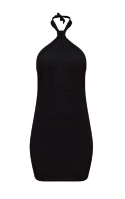 Prettylittlething Black Textured Halterneck Sleeveless Shift Dress -Pretty Little Thing Shop 411f3011517f465ed673ba9ba7f63dd771ae80db CNN7332 5 black textured halterneck sleeveless shift dress